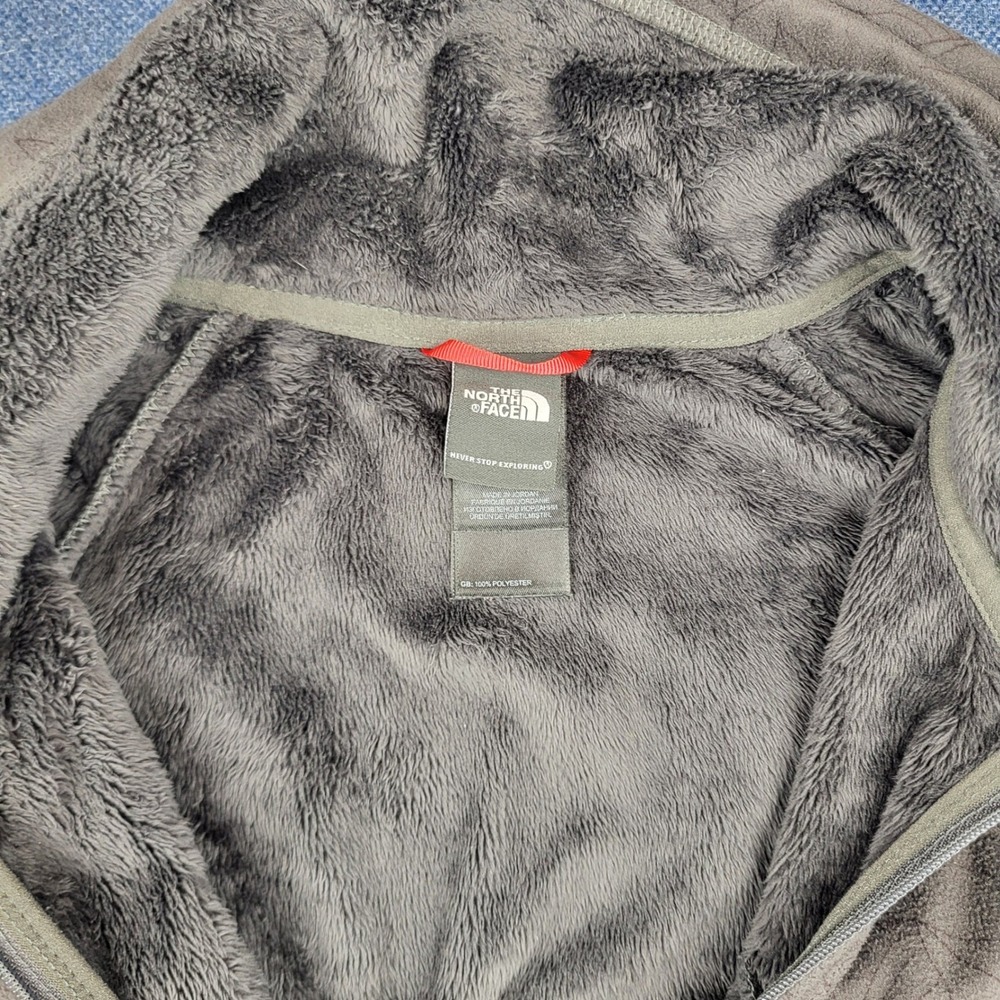 The North Face Womens Gray Floral Etched Quarter Zip Fleece Hoodie Size Medium - Picture 9 of 11
